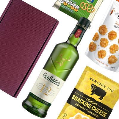 Glenfiddich 12 Year Old Whisky 70cl Nibbles Hamper